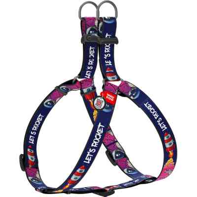 Шлея для собак WAUDOG Nylon з QR-паспортом "Космос. Ракета" L (5160-0125) Вінниця