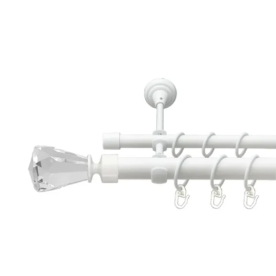 Карниз Orvit Лучетта металевий дворядний відкритий гладка труба кільце металеве Арктіс 25\16 мм 300 см (00-00021060) Львів