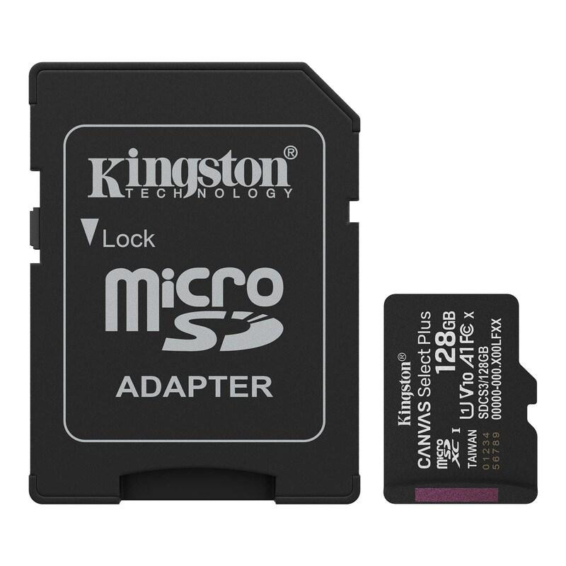 Карта памяти microSDXC (UHS-1) Kingston Canvas Select Plus Gen3 128Gb Class 10 А1 (R-150MB/s) (adapter SD) Киев - изображение 1