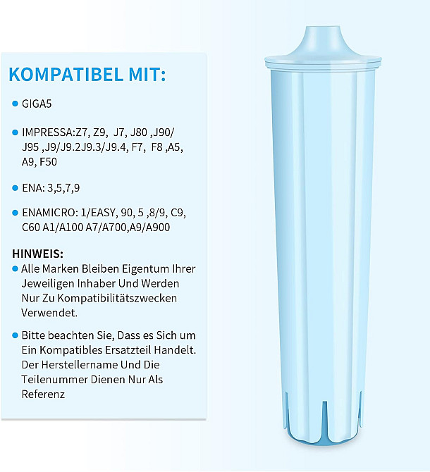 Набір фільтрів LADYSON для кавомашин Jura Claris Blue (4 шт) Луцк - изображение 3