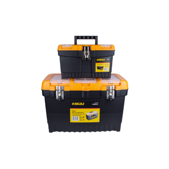 Набор ящиков для инструмента 2в1 320*155*187/486*267*320мм черный/помаранч металлические замки SIGMA Житомир