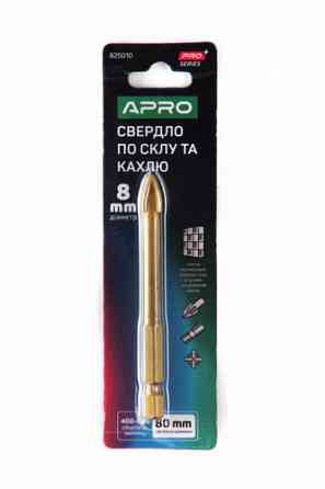 Свердло для скла та кахлю 4 грані HEX 8 мм PRO APRO Рівне