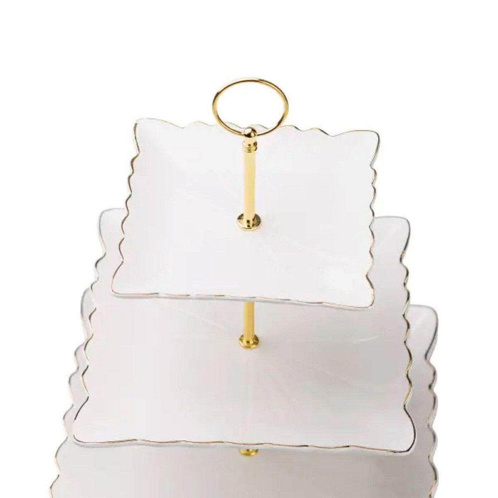 Белая трехъярусная этажерка для фруктов и десертов Киев - изображение 4