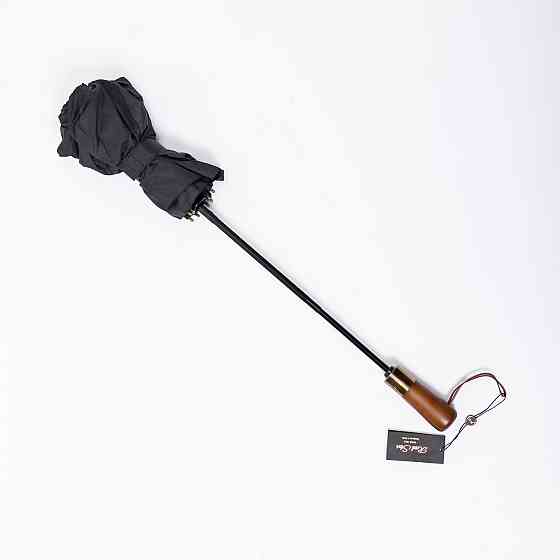 Зонт автоматический с деревянной ручкой классический из полиэстера диаметр 116 см Черный HP-23-8B Киев