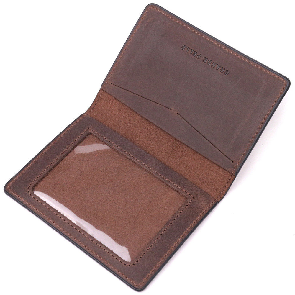 Надежная обложка из винтажной кожи на военный билет Тризуб ЗСУ (GRANDE PELLE) Киев - изображение 9