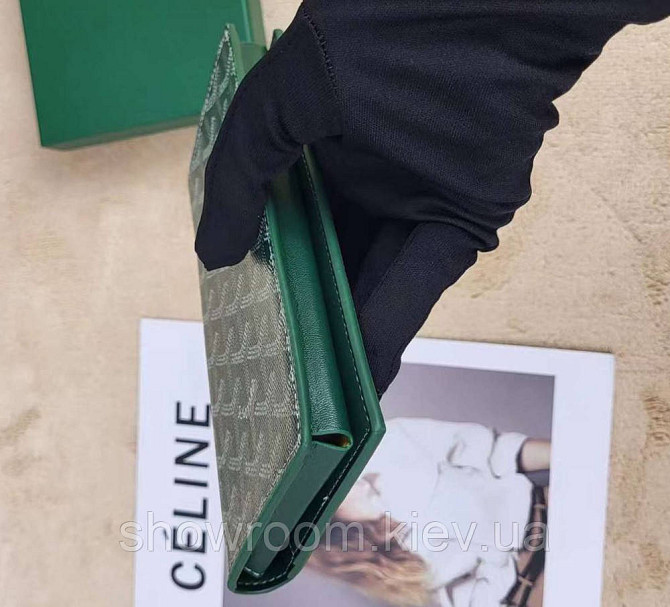 Мужской бумажник с отделением для телефона Goyard (099) Lux green Киев - изображение 3