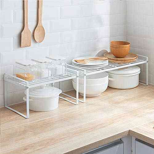 Кухонная дополнительная полочка, подставка, стеллаж в шкаф металлическая 33см White Винница