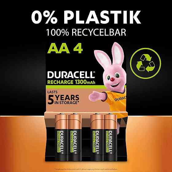 Акумулятор Duracell Recharge Ultra AAA 900 mAh чорносріблястий NiMH передзаряджений 4 шт до 100 циклів тримає заряд до 12 міс Київ