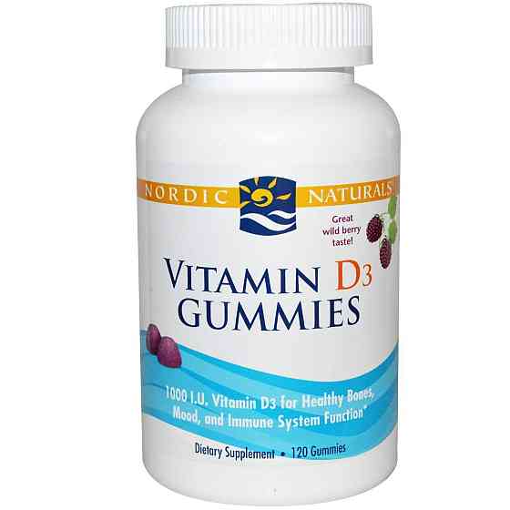 Витамин D3 (Vitamin D3 Gummies) 1000 МЕ 120 жевательных таблеток со вкусом лесных ягод Киев