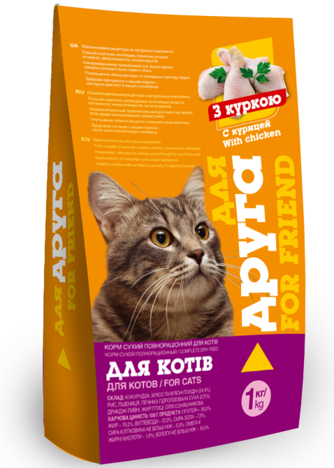 Корм для кошек Для Друга с курицей 1 кг O.L.KAR. Винница - изображение 1