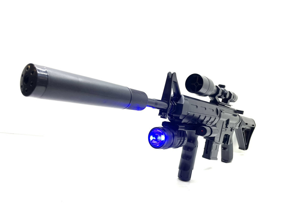 Автомат із лазерним прицілом на пластикових кульках звук світло Чорний (P.1158D) Чернігів - фото 6