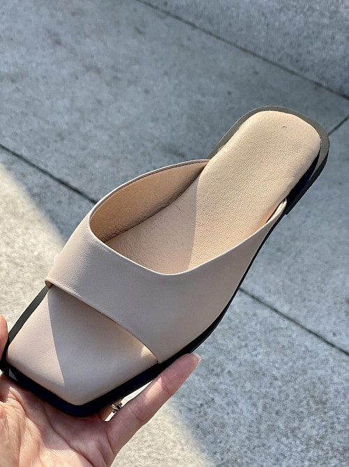 VIFEST Шльопанці жіночі з натуральної шкіри на плоскій підошві бежеві літні VIFEST 2016 р. 36-3 Коломия - фото 1