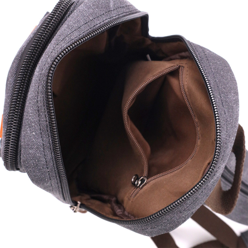 Практичная сумка-рюкзак с двумя отделениями из плотного текстиля Черный (Vintage) Киев - изображение 10