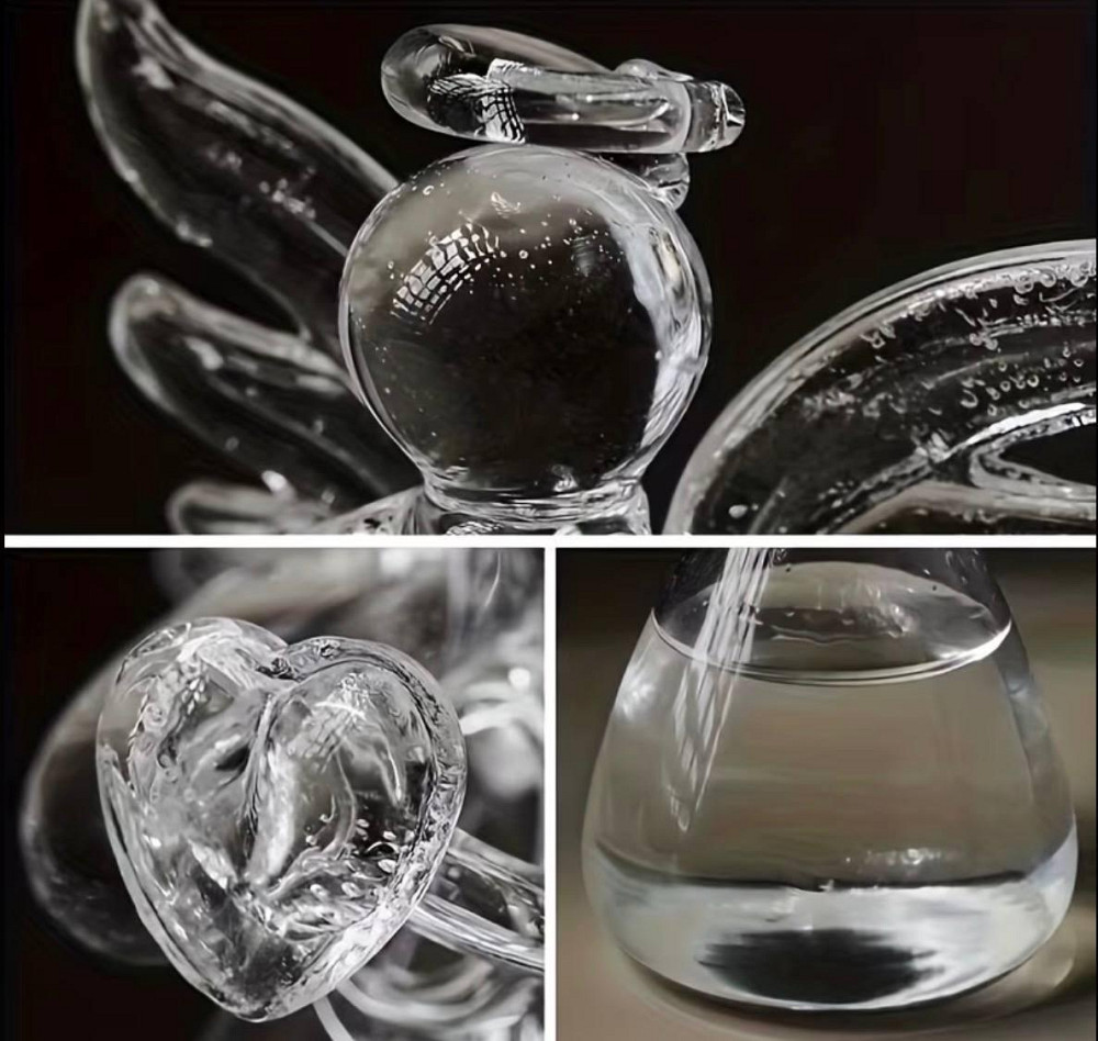 Стеклянная ваза ангел для цветов 9 см декоративная мини ваза для одного цветка прозрачная ваза сувенир стеклянный ангел Киев - изображение 2