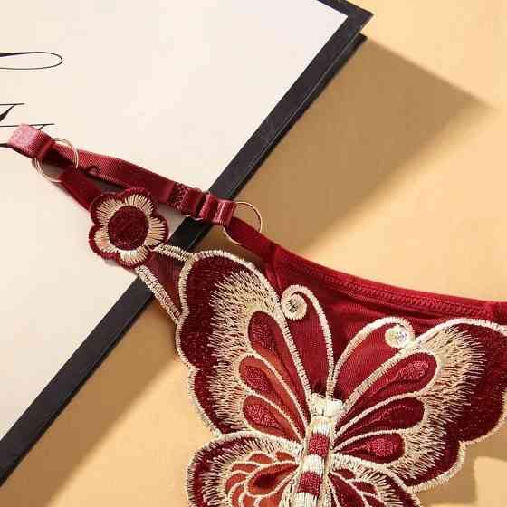 Труси з метеликом one size бордовий Київ