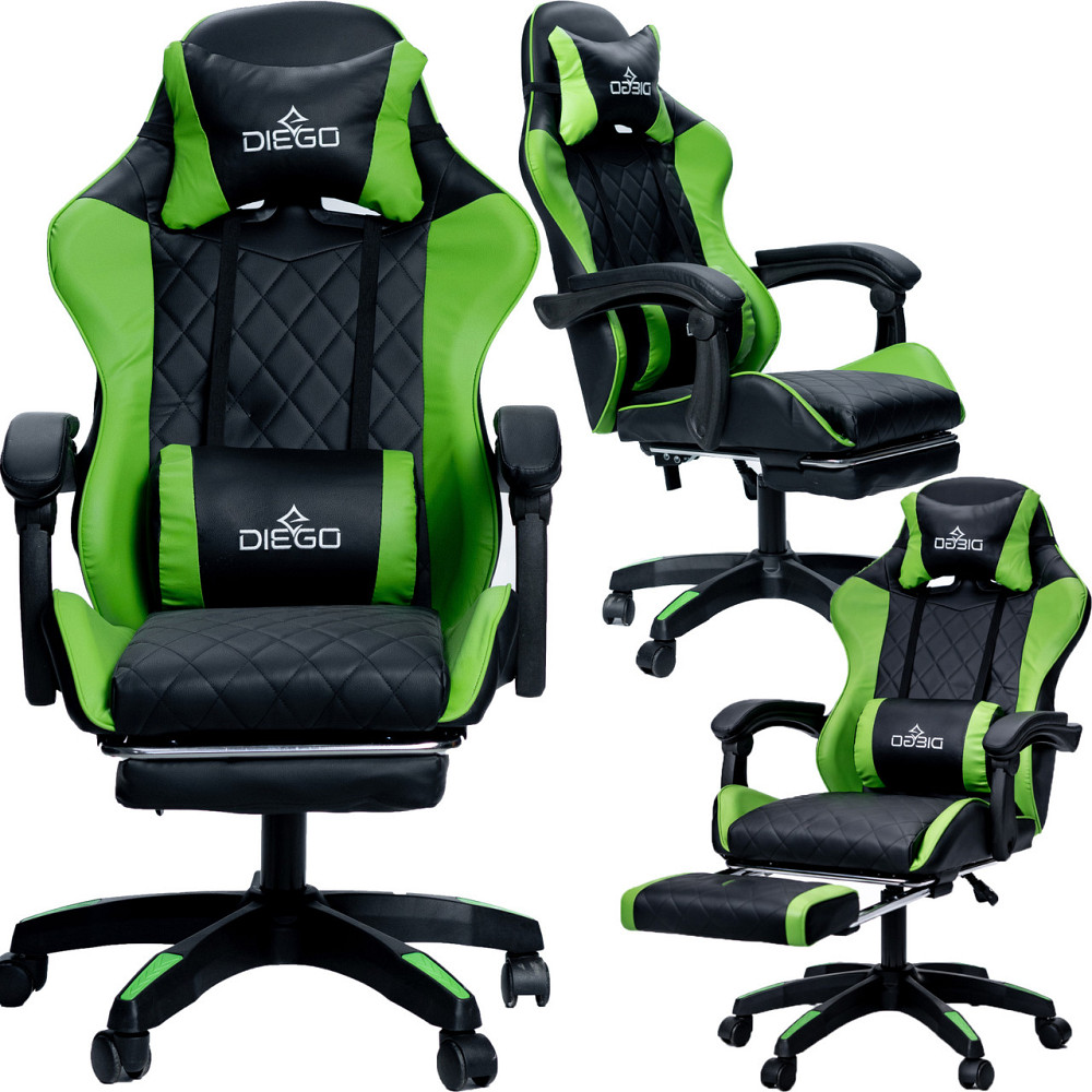 Крісло геймерське DIEGO AERO Black-Green Київ - фото 1