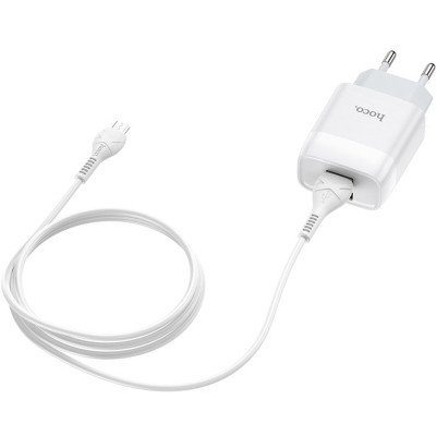 Зарядное устройство HOCO C73A Glorious 2xUSB + cable Micro 5P 12W White (6931474713063) Винница - изображение 5