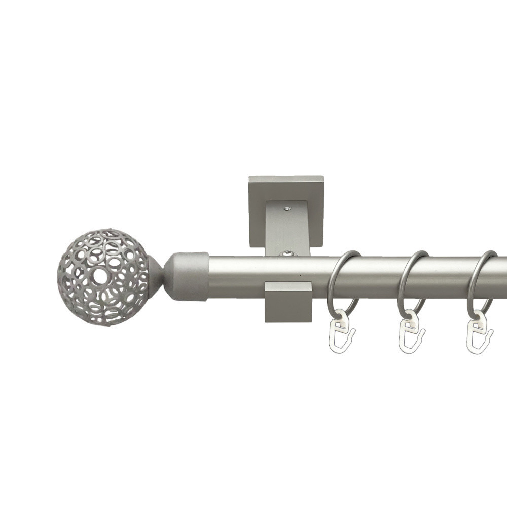 Карниз Orvit Савона металевий однорядний техно гладка труба кільце металеве Сатин 25 мм 300 см (00-00026300) Львов - изображение 1