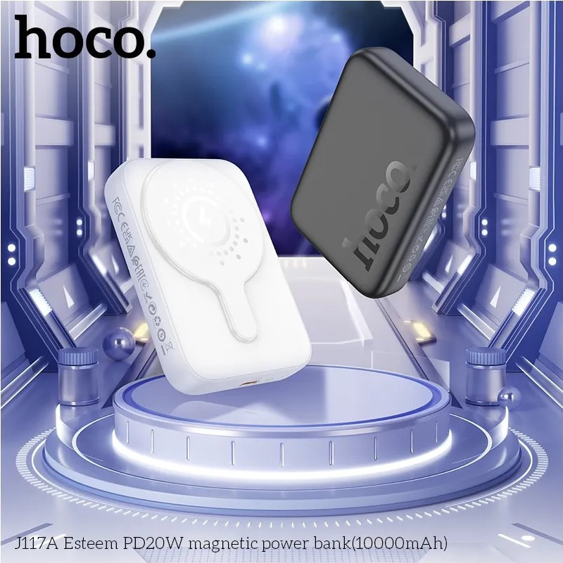 Портативный магнитный аккумулятор HOCO J117A, 10000 мАч, белый Киев - изображение 6