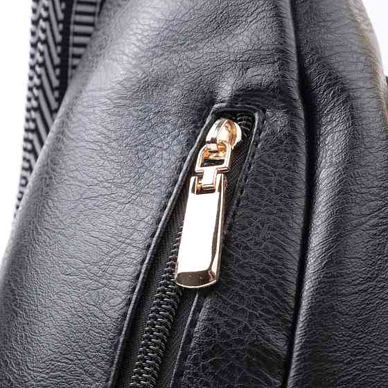 Практична слінг сумка для жінок з екошкіри Vintage 22748 Чорний Київ