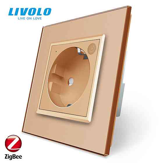 LIVOLO Розумна розетка ZigBee з заземленням Livolo золото (VL-FCTC16AZ-2BP) Коломия