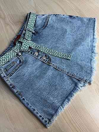 Шорты-юбка женские Vanver 223 джинсовые на запах с пуговицами короткие голубые, голубой, 27, 27, 76 см, 103 см Киев