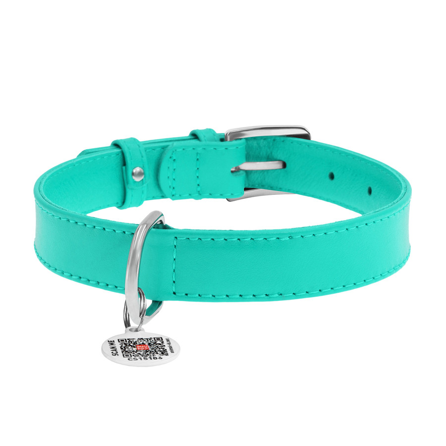 Нашийник для собак шкіряний WAUDOG Glamour з QR паспортом, без прикрас, M, Ш 20 мм, Дов 30-39 с Коломыя - изображение 2