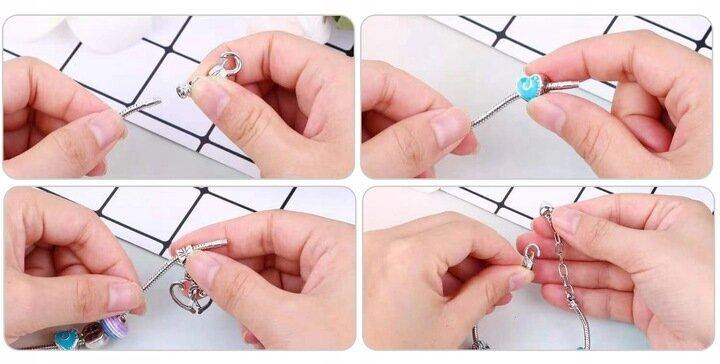 Детский набор для творчества для создания шарм браслетов и колье . из бусин в подарочной коробке 63 шт. Киев - изображение 4