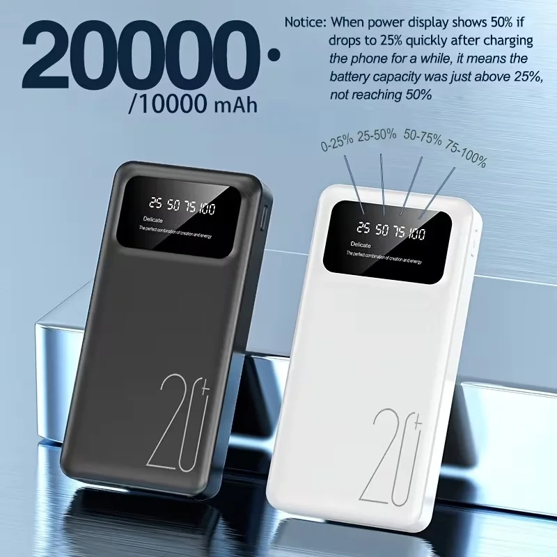 Універсальна зарядна батарея Power Bank 20000 mAh PB-LED20-BK Чорний Київ - фото 8