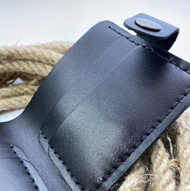 Гаманець шкіряний жіночий Біфолд Глянець Чорний маленький, стильний, модний, з відділеннями для карт та купюрMasterSem Київ - фото 8