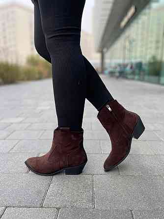 Edan Instruments Замшеві черевики жіночі демісезонні весна-осінь шоколадні на стійкому каблуці Коломия