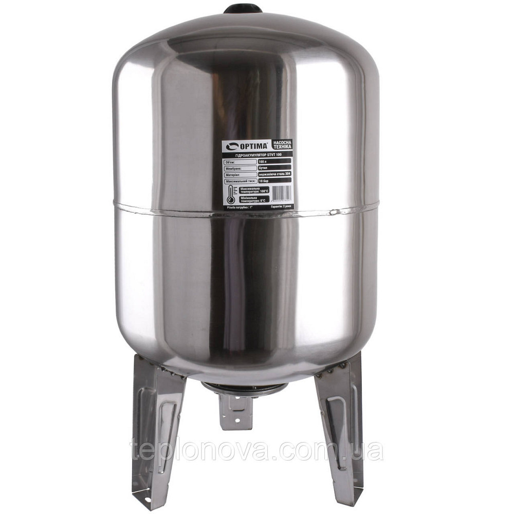 Гидроаккумулятор 100л OPTIMA 10bar верт. нержавейка Черновцы - изображение 1