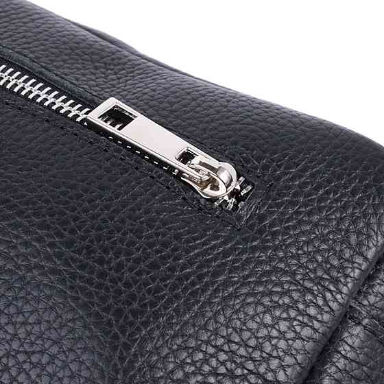 Чоловіча сумка-бананка з натуральної шкіри флотар Shvigel 22826 Чорна Київ