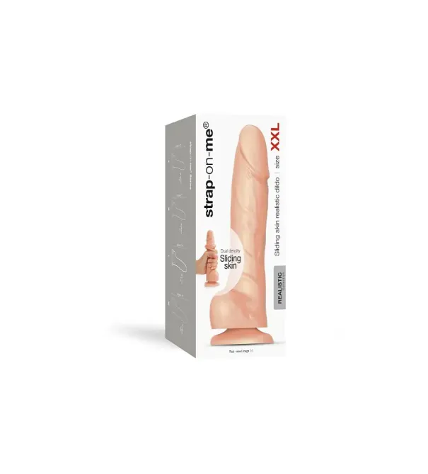 Реалістичний фалоімітатор Strap-On-Me Sliding Skin Realistic Dildo Vanille - XXL, ефект рухливої шкі Львів - фото 8