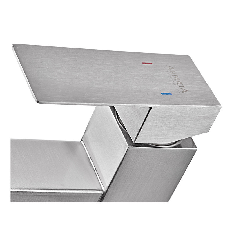 Змішувач для умивальника Armata Kub-001 з нержавіючої сталі (CH6491) надійний та стильний Харків - фото 2