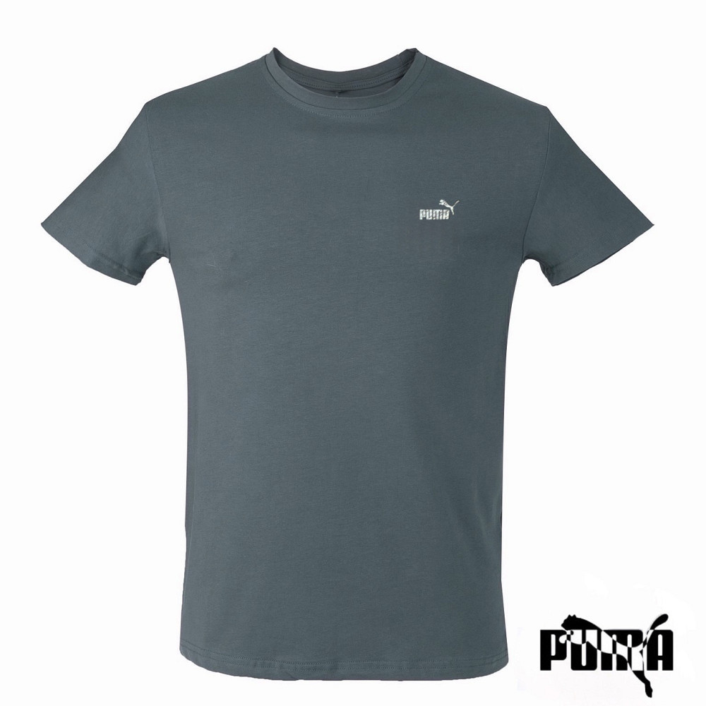 Мужская батальная однотонная трикотажная футболка Puma Киев - изображение 1