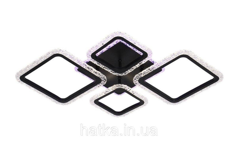 Люстра стельова світлодіодна VALESO Акрил/Метал Чорний 112W 2966/2+2 Київ - фото 1