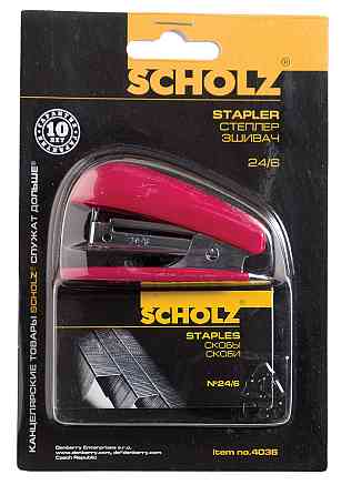 Степлер 24/6 mini"Scholz" 4036 червон.(20арк.) 20мм , шт Київ