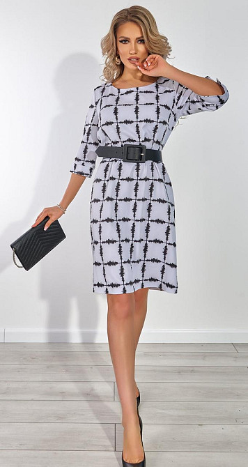 Белое платье в клетку свободного кроя Киев - изображение 2