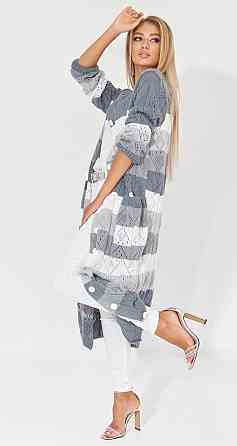 Ажурний кардиган із кишенями в смужку (48-52) Київ