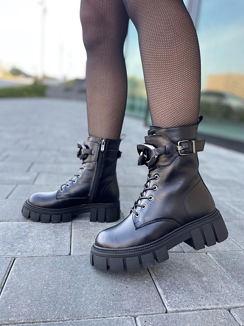 Miralux Черевики жіночі MiraLux чорні шкіра натуральна зима высота 17 см (4887) Коломия - фото 9