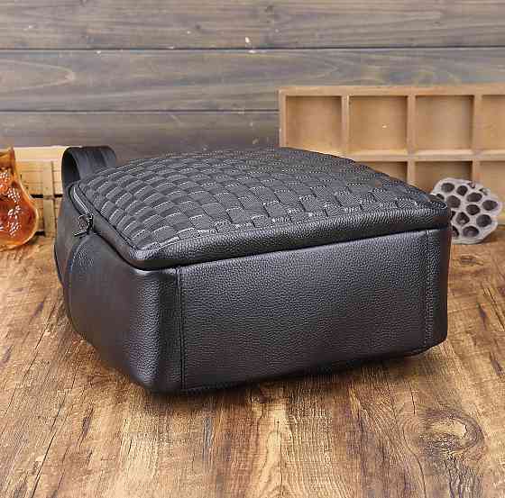 Чорний чоловічий шкіряний рюкзак для ноутбука Tiding Bag Київ