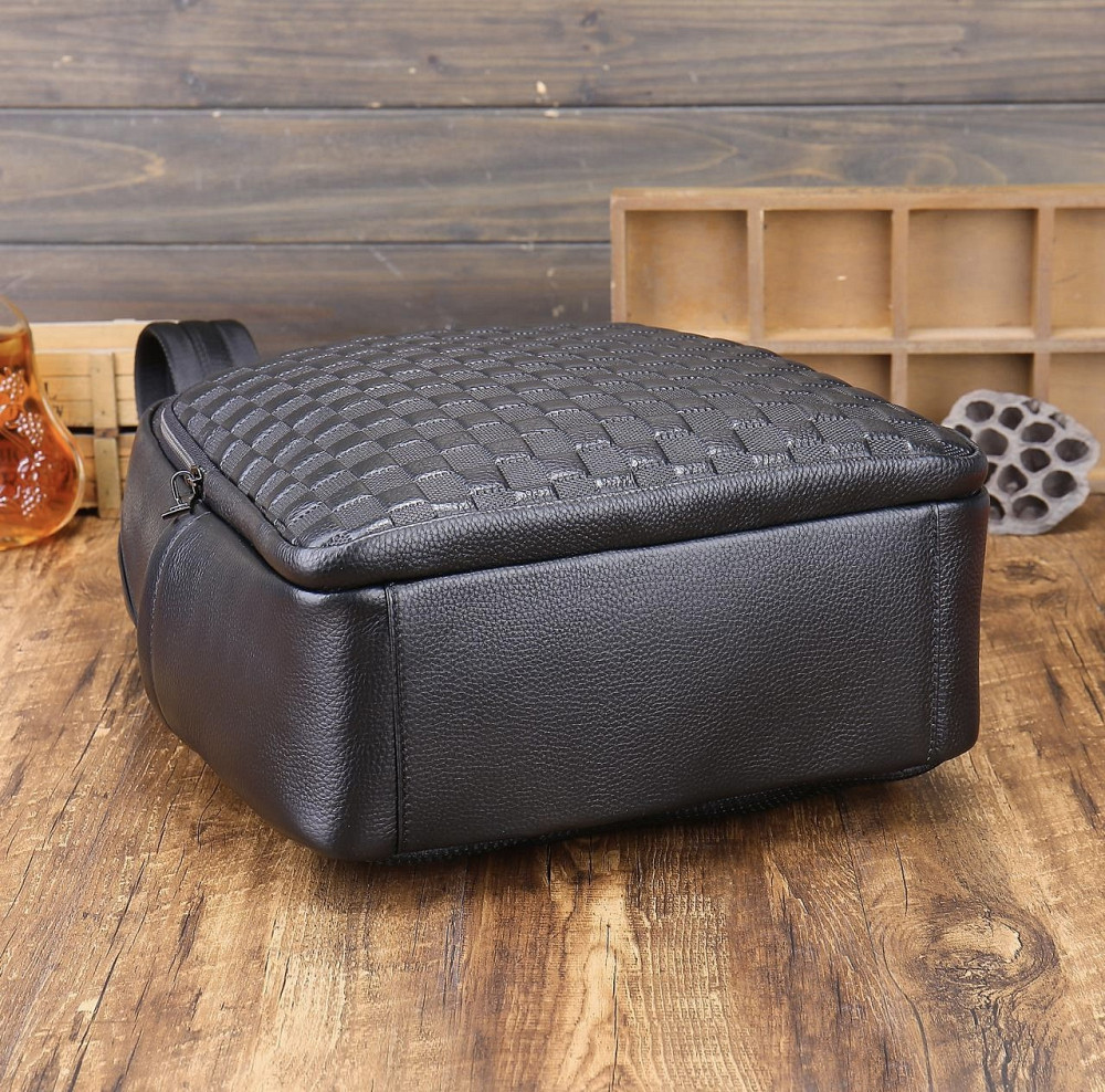 Чорний чоловічий шкіряний рюкзак для ноутбука Tiding Bag Київ - фото 1