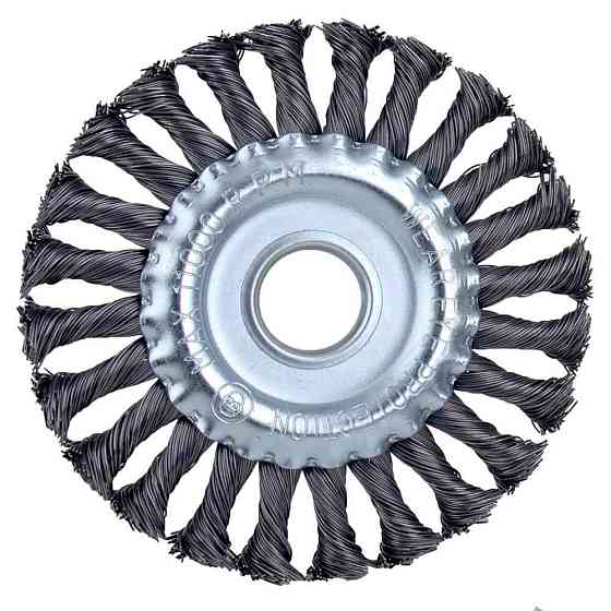 Щетка проволочная дисковидная Ø125мм Ø22.2мм (стальная витая) SIGMA (9022121) Ровно