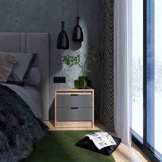 Тумба приліжкова Еверест Сіті-450 45,2х38х44,2 см Дуб сонома/Графіт (DTM-071089) Львів