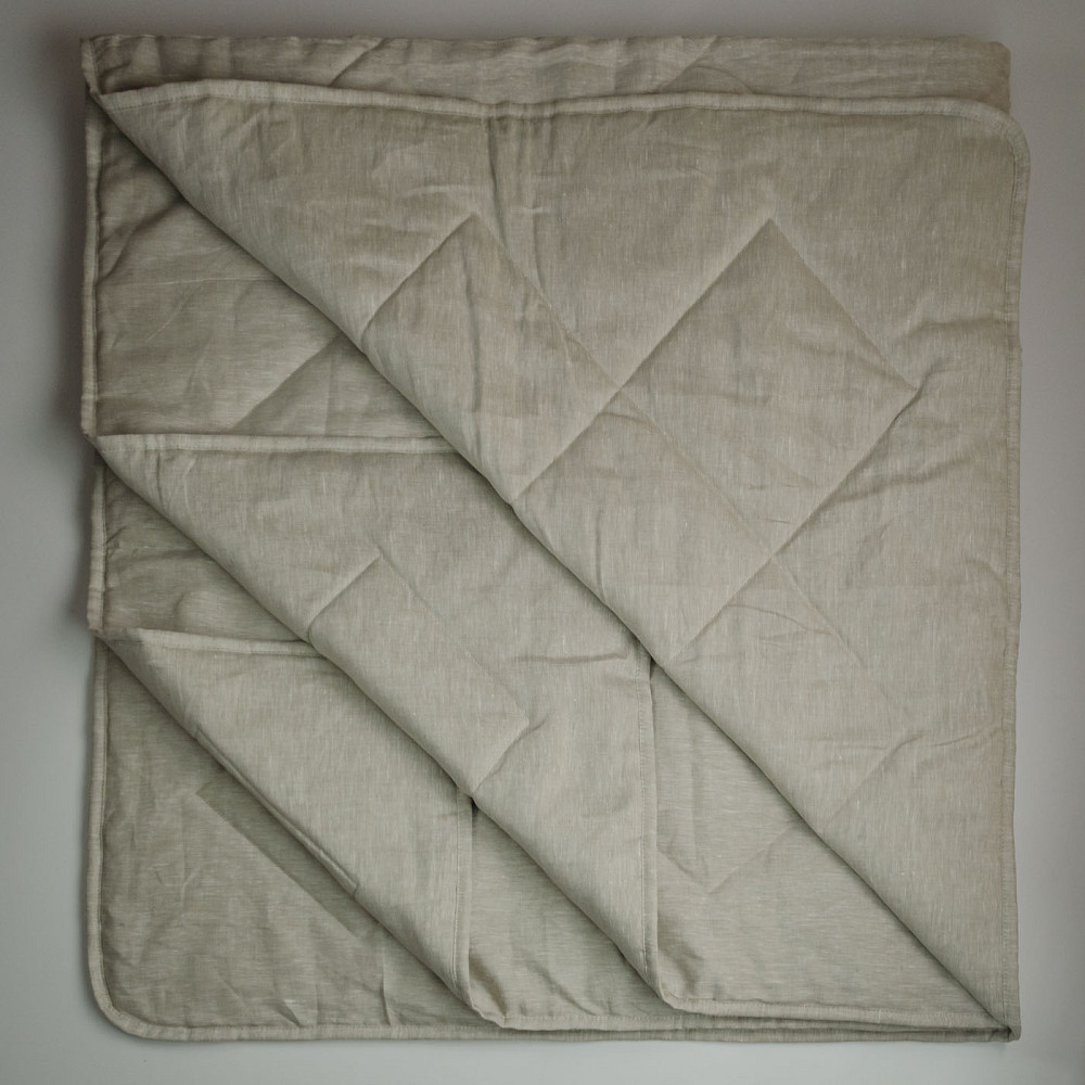 Одеяло конопляное летнее покрытие Лен YouStar детское 110х140 см (Светло-серый) Сумы - изображение 5