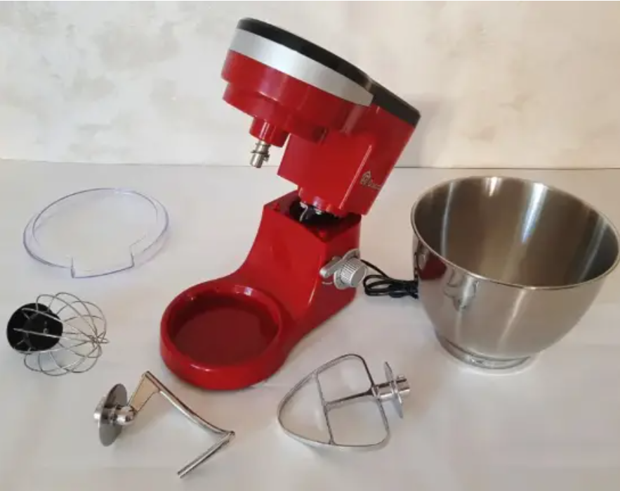 Планетарний міксер Domotec MS-1368 1500W з чашею 4 л, тістоміс, 6 швидкостей, Червоний, модель 7041 Одеса - фото 10