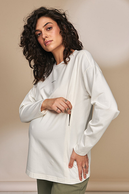 Лонгслив - кофта для беременных и кормящих мам Erica M Юла Мама Молочный NR-33.022 Кривой Рог - изображение 2