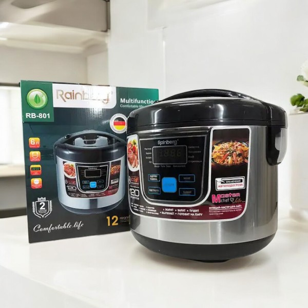 Багатофункціональна Мультиварка Rainberg RB-801 1500W 6л 12 програм з антипригарним покриттям та таймером Одеса - фото 1