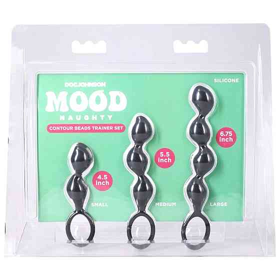 Набір анальних іграшок Doc Johnson Mood Naughty Contour Beads Trainer Set Sex Aura Київ